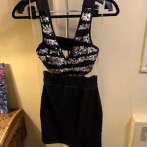 Super Sexy  Sequined and Cut Out Dress
